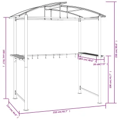 VidaXL Grillpavillon Mit Seitenregalen Anthrazit 210x114x230 Cm Stahl -Garten- & Gewächshäuser Geschäft 4468e34ea12ed18261e9191c491b5d91