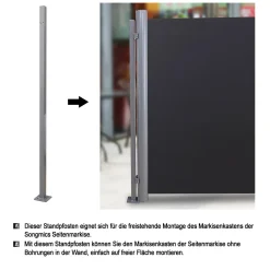 SONGMICS Standpfosten Für Markisenkasten, Haltestange, Keine Wandmontage Der Markise Erforderlich, Nur Für SONGMICS Einzel-Seitenmarkise Mit Alu-Standpfosten Geeignet, Grau GSA002 8 SONGMICS Standpfosten Für Markisenkasten, Haltestange, Keine Wandmontage Der Markise Erforderlich, Nur Für SONGMICS Einzel-Seitenmarkise Mit Alu-Standpfosten Geeignet, Grau GSA002 -Garten- & Gewächshäuser Geschäft 44703e218c4f917a7e675b3d5cf9ef26