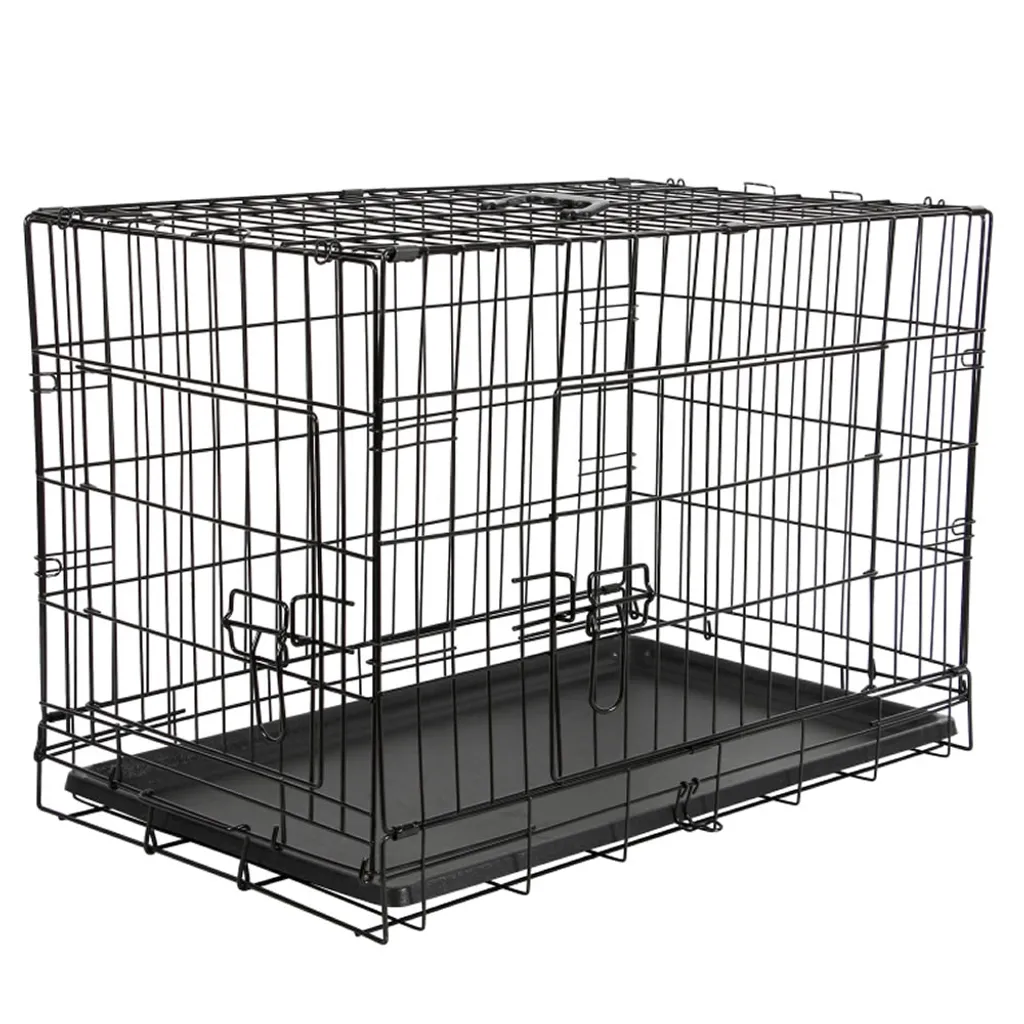 Mucola L Hundetransportbox Hundeklappkäfig Gitter Schwarz 2 Mucola L Hundetransportbox Hundeklappkäfig Gitter Schwarz – Bild 2