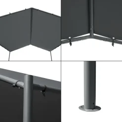 En.casa 2-in-1 Gartenpavillon Dogliola Pavillon Carport 400x350x258cm Anstellpavillon Gartenzelt Sonnenschutz Für Terrasse Oder Garten Mit Spitzdach Wasserabweisend Metallgestell Dunkelgrau -Garten- & Gewächshäuser Geschäft 44887f8ccdbc56ac3824374455fadf69