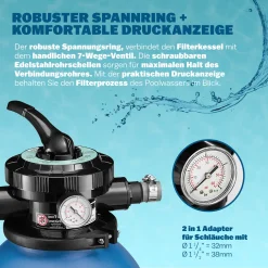 Monzana Sandfilteranlage 11.000 L/h Vorfilter 30 Liter Tank 7 Wege Ventil Inkl. 25kg Filterglas Sandfilter Filteranlage -Garten- & Gewächshäuser Geschäft 44b3d4dea1c0bef346ea9b0d036b68f3