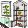 KESSER® Premium Foliengewächshaus Gewächshaus Mit 4 Etagen - 69 X 50 X 158 Cm Treibhaus Mit 4 Regalen - Platzsparend, Hochwertiges Anzuchthaus Garten Balkon Stabil & Einfach Zu Montieren, Farbe:Grün, Größe:4 Etagen