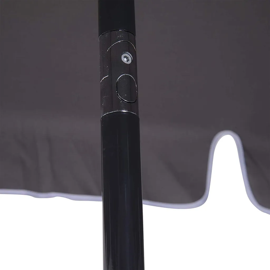 Outsunny Sonnenschirm Gartenschirm Strandschirm Balkonschirm Schirm Sonnenschutz Knickbar (Grau+Schwarz) 4 Outsunny Sonnenschirm Gartenschirm Strandschirm Balkonschirm Schirm Sonnenschutz Knickbar (Grau+Schwarz) – Bild 4