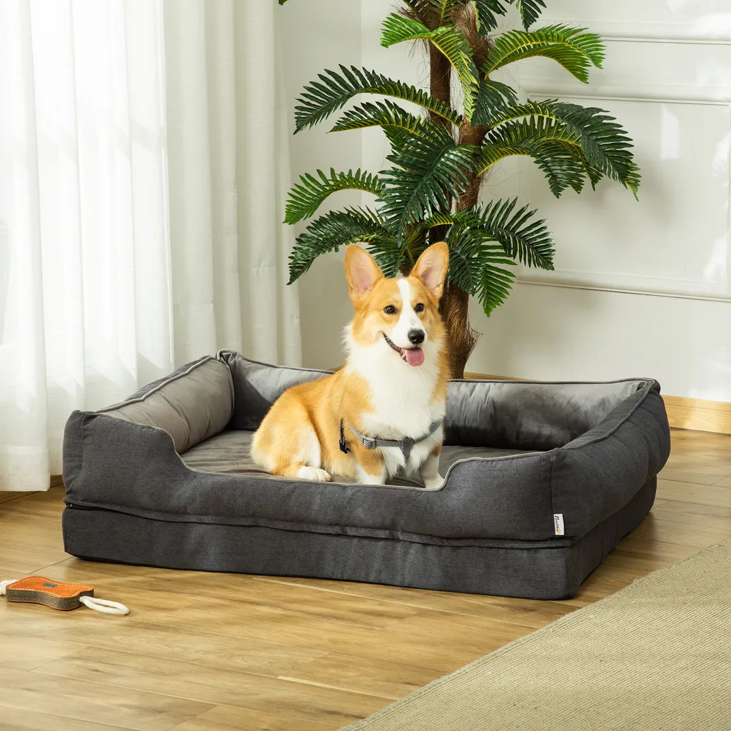 PawHut Hundebett Hundematte Haustierbett Hundematratze Bezug Abnehmbar Waschbar Hundebett Tierbett Hundesofa Haustierbett Für Hunde Katzen Memory-Schaum Grau 110 X 85 X 28 Cm 2 PawHut Hundebett Hundematte Haustierbett Hundematratze Bezug Abnehmbar Waschbar Hundebett Tierbett Hundesofa Haustierbett Für Hunde Katzen Memory-Schaum Grau 110 X 85 X 28 Cm – Bild 2