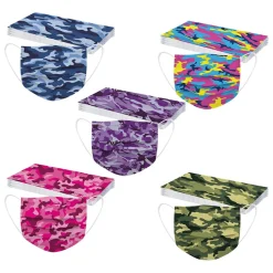 Jinaishop 50 Stück Einmalige Camouflage-Serie Bedruckte Masken Für Kinder ，14,5 * 9,5 Cm