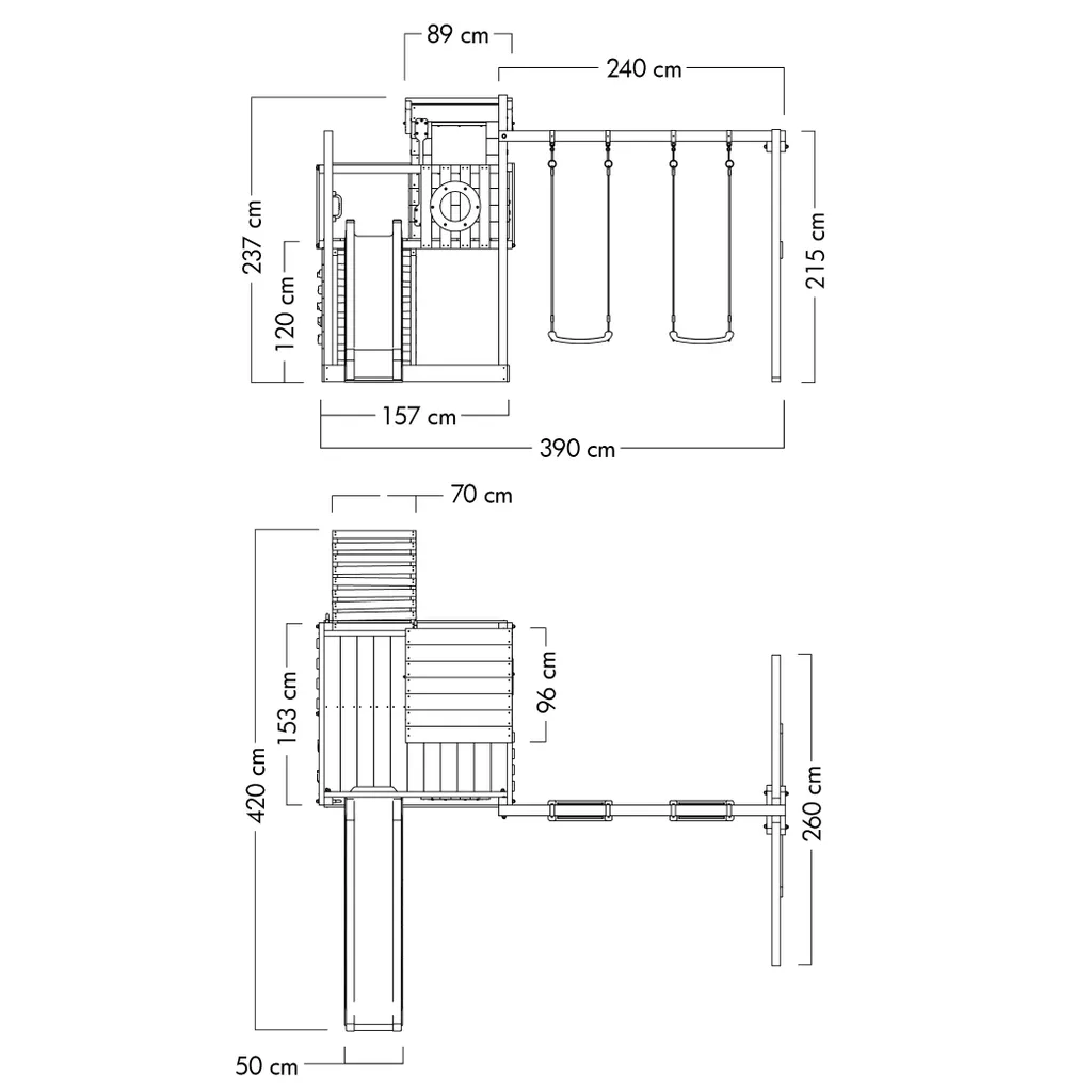 WICKEY Spielturm Klettergerüst Smart Camp Mit Schaukel & Rutsche, Baumhaus Mit Sandkasten, Kletterleiter & Spiel-Zubehör - Rot 6 WICKEY Spielturm Klettergerüst Smart Camp Mit Schaukel & Rutsche, Baumhaus Mit Sandkasten, Kletterleiter & Spiel-Zubehör - Rot – Bild 6