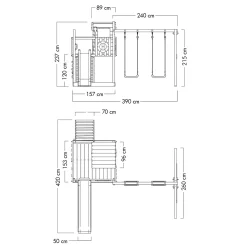 WICKEY Spielturm Klettergerüst Smart Camp Mit Schaukel & Rutsche, Baumhaus Mit Sandkasten, Kletterleiter & Spiel-Zubehör - Blau -Garten- & Gewächshäuser Geschäft 45707815d85fca673261604be5380cf1 2