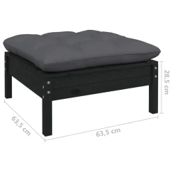 VidaXL 6-tlg. Garten-Lounge-Set Mit Kissen Schwarz Kiefernholz -Garten- & Gewächshäuser Geschäft 458d971c0efcbfcbf1a24a0fe0210f95