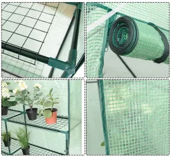 COSTWAY Gewächshaus Foliengewächshaus Treibhaus Tomatenhaus Pflanzenhaus Folienhaus Folienzelt 143x143x195cm Grün 8 COSTWAY Gewächshaus Foliengewächshaus Treibhaus Tomatenhaus Pflanzenhaus Folienhaus Folienzelt 143x143x195cm Grün -Garten- & Gewächshäuser Geschäft 45920a0a9cf303d38a55b0288d201488