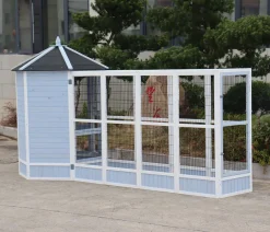 Dehner Vogelgehege Santorini, 60 X 116,4 X 136 Cm, Holz/Metall, Weiß/blau -Garten- & Gewächshäuser Geschäft 45a3db03e9d5f1ff2c1c947ec957f870