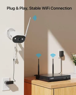 ZOSI 2K Überwachungskamera Set Aussen WLAN, 8CH 5MP NVR Mit 2TB Festplatte Und 8X 3MP IP Kamera, 100ft Nachtsicht, H.265+ Videokomprimierung -Garten- & Gewächshäuser Geschäft 4639570952d1bdfb2f88b2d901db57c0 1