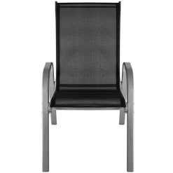 Multistore 2002 6Stk Wohaga Stapelstuhl Mit Textilenbespannung Grau/Schwarz -Garten- & Gewächshäuser Geschäft 466d4aeed0df32c4330eaf29d59b38b2