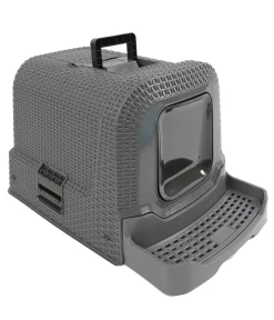 Dehner Premium Katzentoilette Jolie, Inkl. Abnehmbarer Haube, Ca. 69 X 42 X 41 Cm, Grau