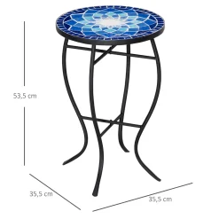 HOMCOM Outsunny Ø35,5 Cm Beistelltisch Gartentisch Wetterfest Mosaik Eisen Blau+Weiß 10 HOMCOM Outsunny Ø35,5 Cm Beistelltisch Gartentisch Wetterfest Mosaik Eisen Blau+Weiß -Garten- & Gewächshäuser Geschäft 473bb444f9a568d2800612ba2d4b0a5f