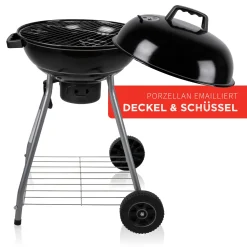BBQ Collection Holzkohlegrill, Kugelgrill Rundgrill Ø 45 X 83 Cm Mit Deckel, Stabiler Standgrill Auf Rädern Mit Abnehmbarem Aschekasten & Ablagegitter, Schwarz -Garten- & Gewächshäuser Geschäft 4756cc4fd99ec19bb12b5d90aaf47e5b