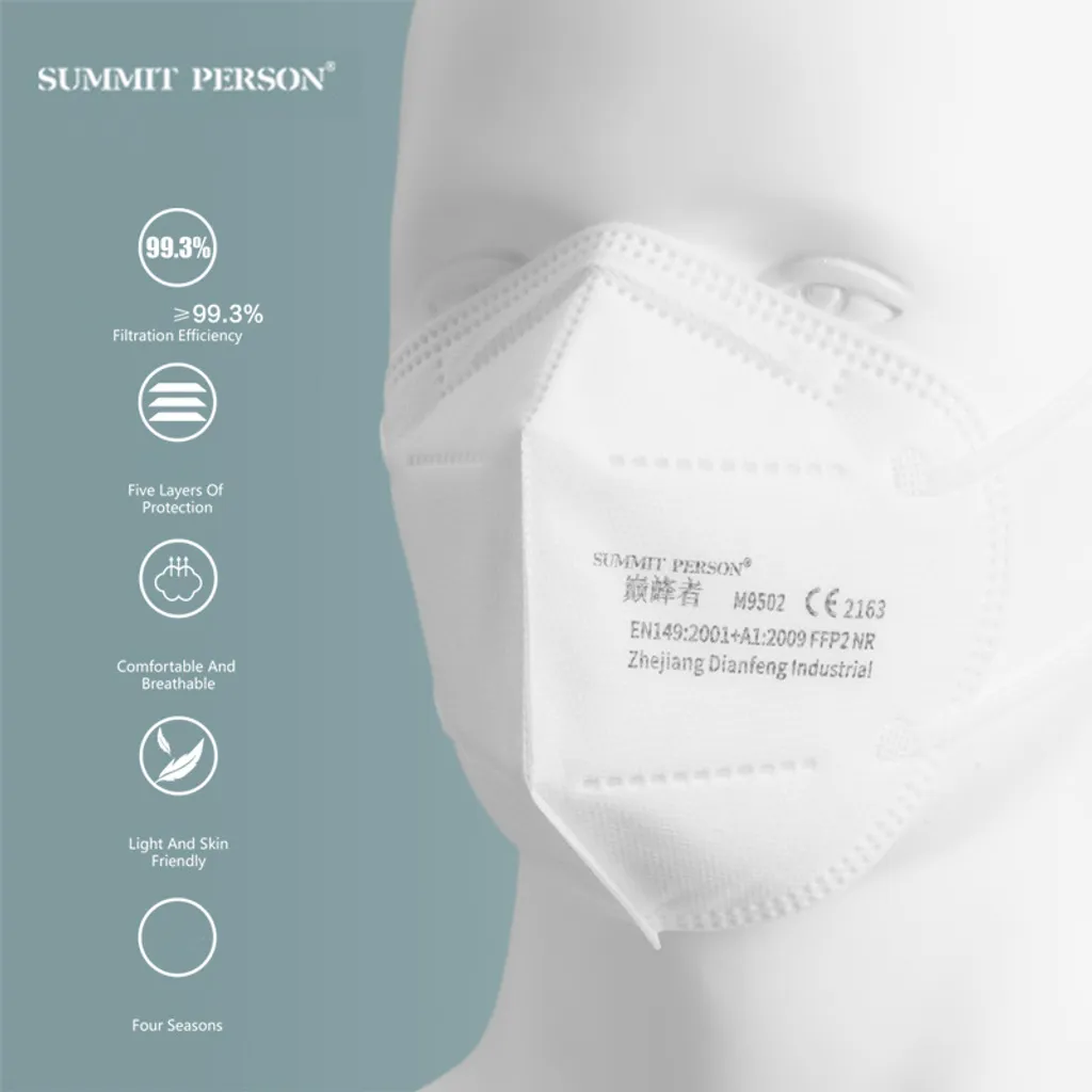 SUMMIT PERSON 150 Stück CE Atemschutzmaske FFP2-Maske - Hoher Schutz, Infektionsschutz Mundschutz Nasenschutz 3 SUMMIT PERSON 150 Stück CE Atemschutzmaske FFP2-Maske - Hoher Schutz, Infektionsschutz Mundschutz Nasenschutz – Bild 3