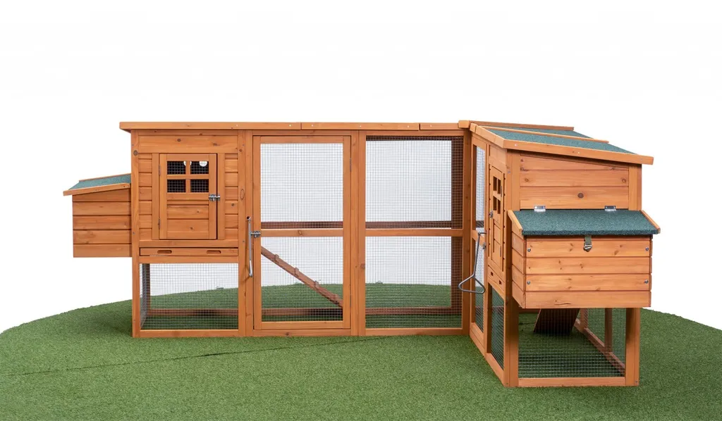 MyAnimal XXXL Hühnerstall MH-13 - Wetterfest & Winterfest - Hochwertiges Kiefernholz (Braun) - Für 8 Hühner - Nistkästen - Etagen Mit Rampen - Sitzstange - Türverriegelungen - Hühnerhaus L-Form 10 MyAnimal XXXL Hühnerstall MH-13 - Wetterfest & Winterfest - Hochwertiges Kiefernholz (Braun) - Für 8 Hühner - Nistkästen - Etagen Mit Rampen - Sitzstange - Türverriegelungen - Hühnerhaus L-Form – Bild 10