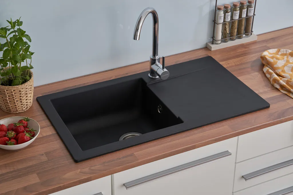 Respekta Einbauspüle Denver 78x43,5x17 Cm, Schwarz 2 Respekta Einbauspüle Denver 78x43,5x17 Cm, Schwarz – Bild 2