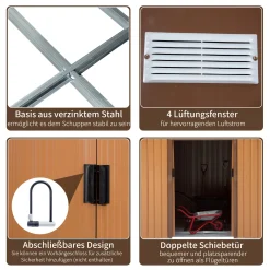 Outsunny Gerätehaus Mit Fundament Geräteschuppen Gartenhaus Garten Schuppen Metall Gelb 277 X 195 X 192 Cm -Garten- & Gewächshäuser Geschäft 47cbc61c451d04b0a5fc4c9ce1237d7e