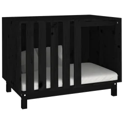VidaXL Hundehütte Schwarz 90x60x67 Cm Massivholz Kiefer