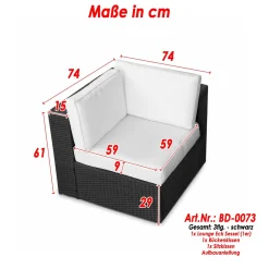 XINRO 4tlg. (1er) Polyrattan Lounge Eck Sessel (1er) Gartenmöbel - Anthrazit -Garten- & Gewächshäuser Geschäft 4816a713052ed6194a0ad5a4b698b810