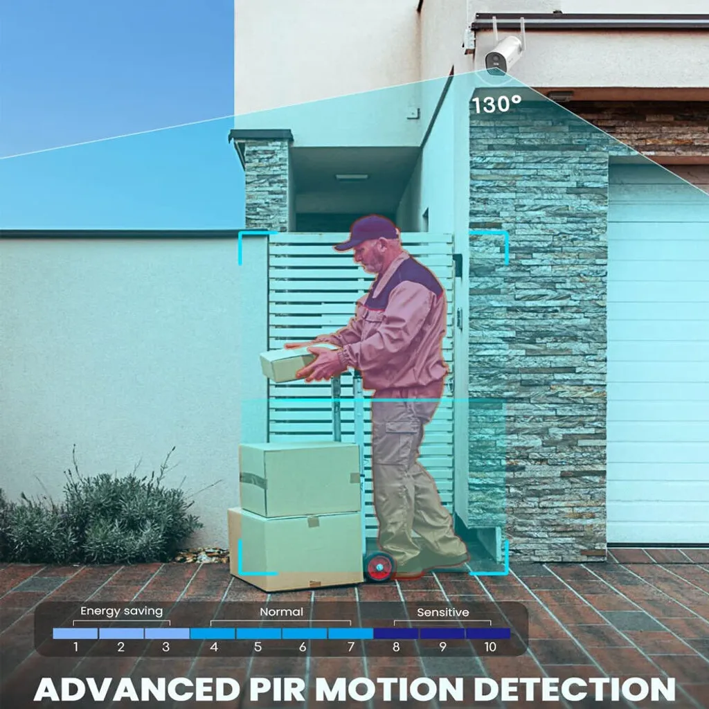 IeGeek 2K 3MP Überwachungskamera Aussen Akku, Kabellose WLAN Kamera Outdoor Mit PIR Bewegungsmelder, Personen/Autoerkennung, Farbnachtsicht, 2-Wege Audio, Arbeit Mit Alexa, IP65 9 IeGeek 2K 3MP Überwachungskamera Aussen Akku, Kabellose WLAN Kamera Outdoor Mit PIR Bewegungsmelder, Personen/Autoerkennung, Farbnachtsicht, 2-Wege Audio, Arbeit Mit Alexa, IP65 – Bild 9