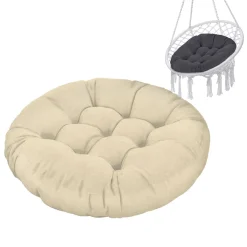 Ferocity Hängesessel Kissen, Polster Bodenkissen Für Schwenksessel, Auflage Für Baumwoll Hängeschaukel, Papasansessel, Hängekorb, Hängestuhl, Durchmesser 90 Cm, Beige [114]