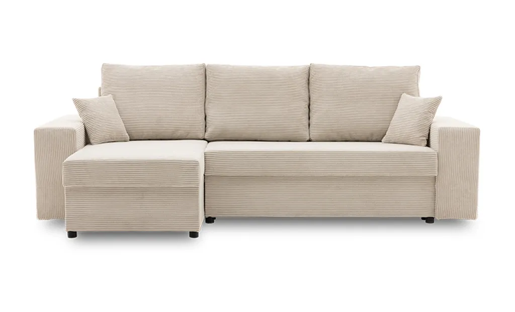 Adams Group Ecksofa Judo 249x137 Mit Schlaffunktion Und Bettaksen - L-förmig - Modernes Design - Moderner Cordstoff POSO - Kissen - POSO 100 BEIGE 1 Adams Group Ecksofa Judo 249x137 Mit Schlaffunktion Und Bettaksen - L-förmig - Modernes Design - Moderner Cordstoff POSO - Kissen - POSO 100 BEIGE