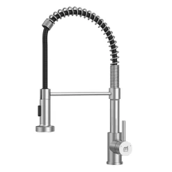 Küchenarmatur Mit Brause, M Mehoom Wasserhahn Küche 360° Drehbar, Mischbatterie Küche Warmes Und Kaltes Wasser Verfügbar, Spiralfeder Armatur Küche Aus Edelstahl, Spültischarmatur Mit 2 Strahlarten