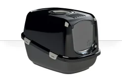 PeeWee Katzenklo EcoDome Schwarz Geschlossene Katzentoilette System Doppelter Boden Trennsystem