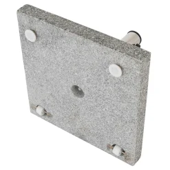 VCM Sonnenschirmständer 30kg Granit Poliert Grau Eckig Edelstahl 45 X45 Cm Griff