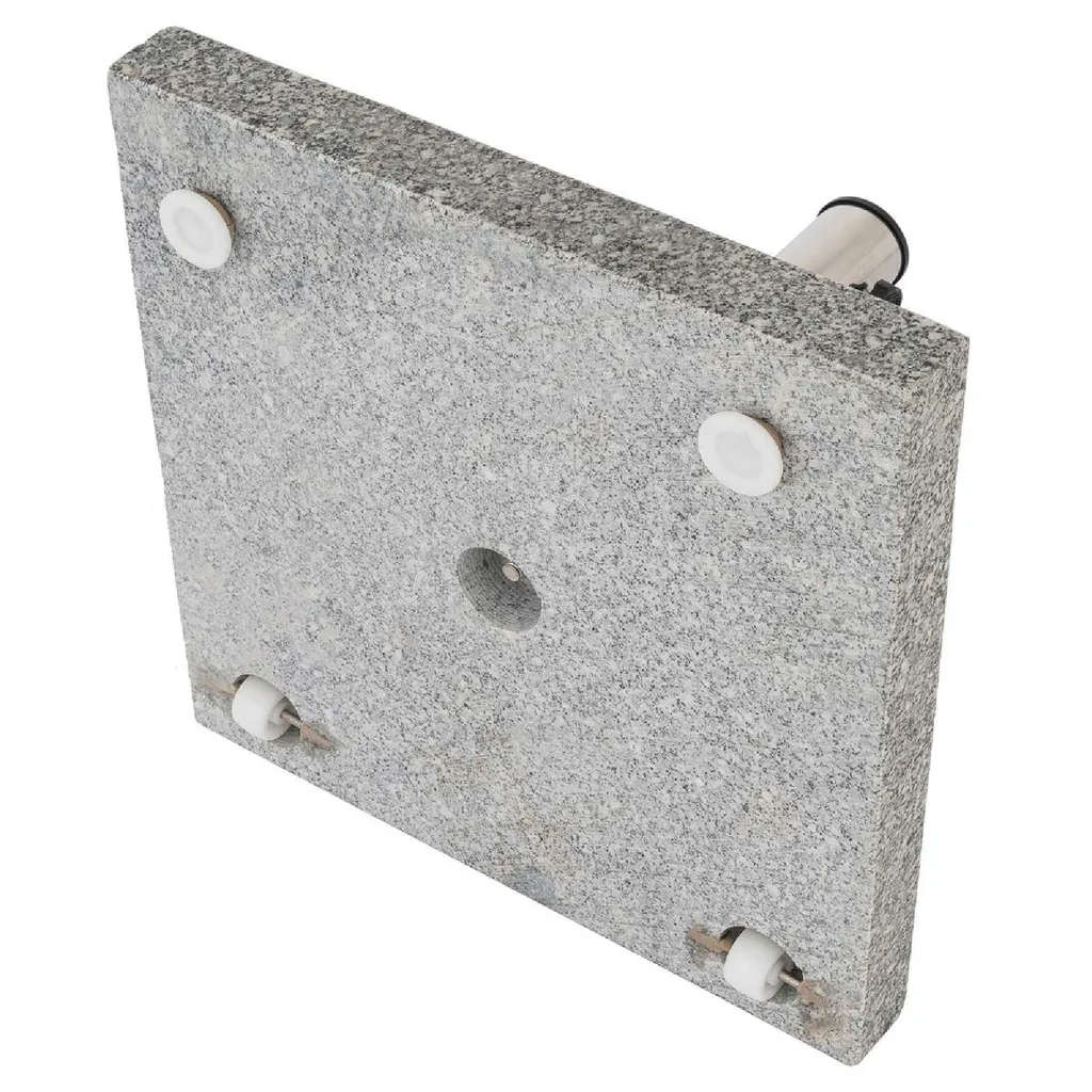 VCM Sonnenschirmständer 30kg Granit Poliert Grau Eckig Edelstahl 45 X45 Cm Griff 1 VCM Sonnenschirmständer 30kg Granit Poliert Grau Eckig Edelstahl 45 X45 Cm Griff