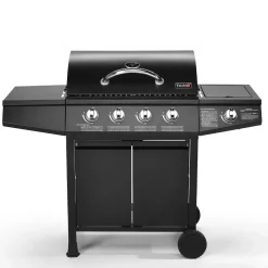 TAINO BASIC 4+1 Gasgrill Mit Seitenbrenner Gasgrill 4 Brenner BBQ Grillwagen Edelstahl-Brenner Schwarz -Garten- & Gewächshäuser Geschäft 48d2458bf62eab254789566cd03dde70