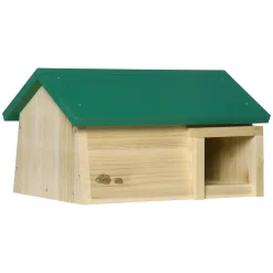 Pawhut Igelhaus Winterquartier Und Unterschlupf Mit Boden Igelhotel Katzensicher Outdoor Igelhütte Tannenholz Naturholz 47 X 34,2 X 27 Cm
