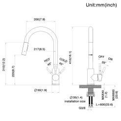 Lonheo Hochdruck Schwarz Küchenarmatur Wasserhahn Küche Ausziehbar Mit 2 Strahlarten 360° Drehbar Spültischarmatur Mit Brause -Garten- & Gewächshäuser Geschäft 490e3b3458eb2afbe49768ef893757bb 1