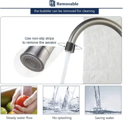 Homelody Wasserhahn Küche Mit 2 Strahlarten 360° Drehbar Küchenarmatur Edelstahl Spültischarmatur Hochdruck Armatur Mischbatterie Küche Matt Gebürstet -Garten- & Gewächshäuser Geschäft 490e5036ec104ebc8562982b54e0a059