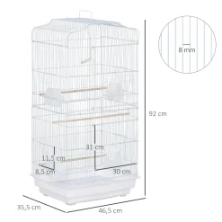 PawHut Vogelkäfig Vogelhaus Vogelvoliere Vogelbauer Mit Ausnehmbarer Bodenschale Weiß 47,5 X 36 X 91 Cm 11 PawHut Vogelkäfig Vogelhaus Vogelvoliere Vogelbauer Mit Ausnehmbarer Bodenschale Weiß 47,5 X 36 X 91 Cm -Garten- & Gewächshäuser Geschäft 49454186c0ef9c795b8f00a28b37a604