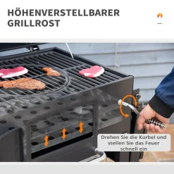 HOMCOM Outsunny Holzkohlegrill BBQ Gartengrill Mit Deckel Und Ablagen Metall Smoker BBQ Warmhalteplatte Regale Gartenparty Transportrollen Schwarz 124 X 66 X 112 Cm 14 HOMCOM Outsunny Holzkohlegrill BBQ Gartengrill Mit Deckel Und Ablagen Metall Smoker BBQ Warmhalteplatte Regale Gartenparty Transportrollen Schwarz 124 X 66 X 112 Cm -Garten- & Gewächshäuser Geschäft 4959448c0607a7fe5c0ce37cb4ed6722