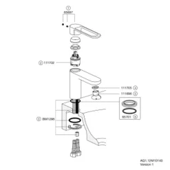 Hewi AQ1.12M10140 Einhebel-Waschtischmischer