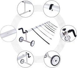 COSTWAY Pool Aufroller Fahrbar 150 Cm Bis 570 Cm Verstellbar Aufrollvorrichtung Aluminium, Aufrollsystem Für Solarfolie Solarplane & Abdeckung -Garten- & Gewächshäuser Geschäft 49aa464f6943e36d972866433221c6a4