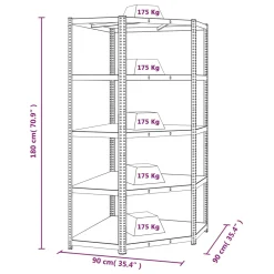VidaXL Eckregal Mit 5 Böden Anthrazit Stahl & Holzwerkstoff 17 VidaXL Eckregal Mit 5 Böden Anthrazit Stahl & Holzwerkstoff -Garten- & Gewächshäuser Geschäft 49af5c2495cea548c4330b68f854da7c