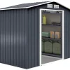 Dreamade Metall Gerätehaus, Gartenhaus Mit Metallfundament, Geräteschuppen, Metallschuppen 277x191x192 Cm, Garten Schuppen