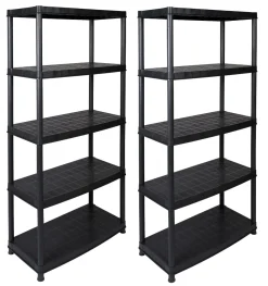 Kreher Technik 2 X Kreher XL Schwerlastregal "Optimo" Mit 5 Böden In Schwarz