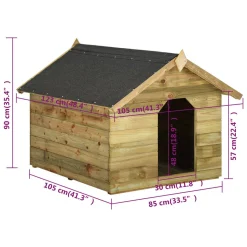 VidaXL Hundehütte Mit öffnendem Dach Imprägniertes Kiefernholz -Garten- & Gewächshäuser Geschäft 49e4418467344c29c23ad25595c46a1e