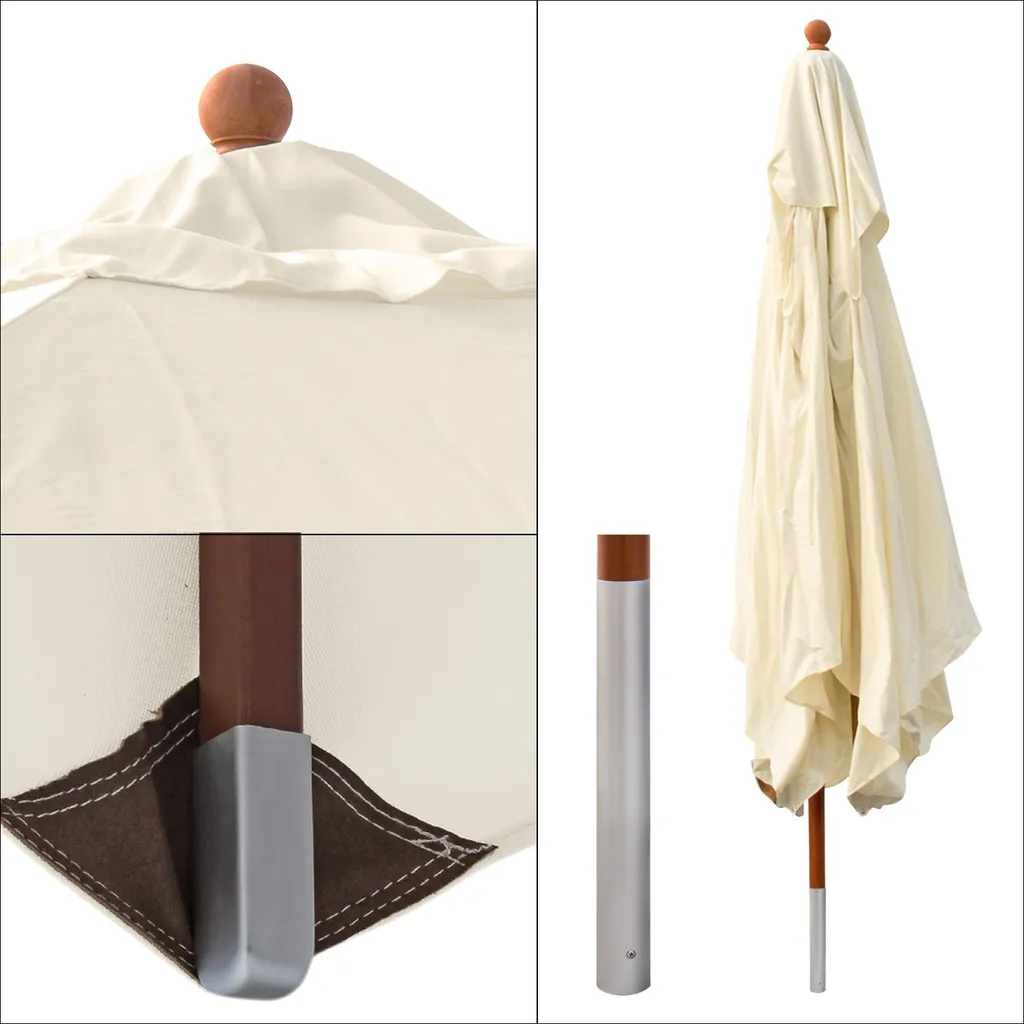 Anndora Sonnenschirm Gartenschirm 3x3m Eckig Natural Winddach UV-Schutz - Ohne Teleskop | Natural 2 7 Anndora Sonnenschirm Gartenschirm 3x3m Eckig Natural Winddach UV-Schutz - Ohne Teleskop | Natural 2 – Bild 7