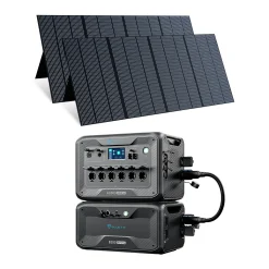 BLUETTI 12288Wh Stromerzeuger Combo Mit 2PCS PV350 350W Solar Panel, AC300+B300 Solargenerator Mit LiFePO4 Batterie, Erweiterbare Kapazität Bis Zu 12288Wh, Stromerzeuger Mit 3000W AC-Steckdosen Für Camping, Notfall, Wohnwagen