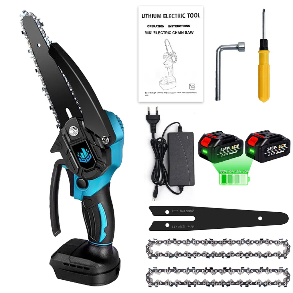 Yofidra 6 Zoll Elektrokettensägen Handkettensäge Mit 2 Akkus, 2 Ketten Und 1 Schwert 2 Yofidra 6 Zoll Elektrokettensägen Handkettensäge Mit 2 Akkus, 2 Ketten Und 1 Schwert – Bild 2