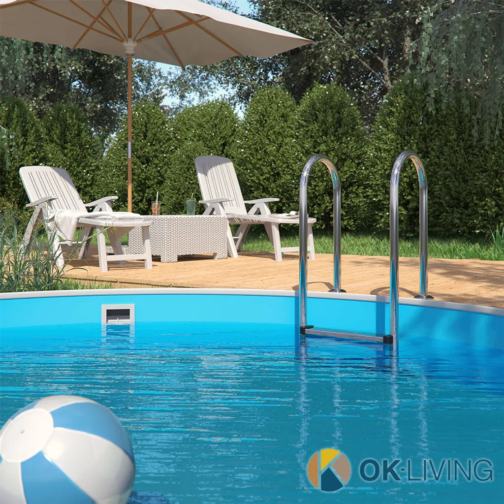 OK-Living Poolleiter Einbauleiter 3 Stufen Schwimmbadleiter V2A Edelstahl Pool Einstieg 4 OK-Living Poolleiter Einbauleiter 3 Stufen Schwimmbadleiter V2A Edelstahl Pool Einstieg – Bild 4