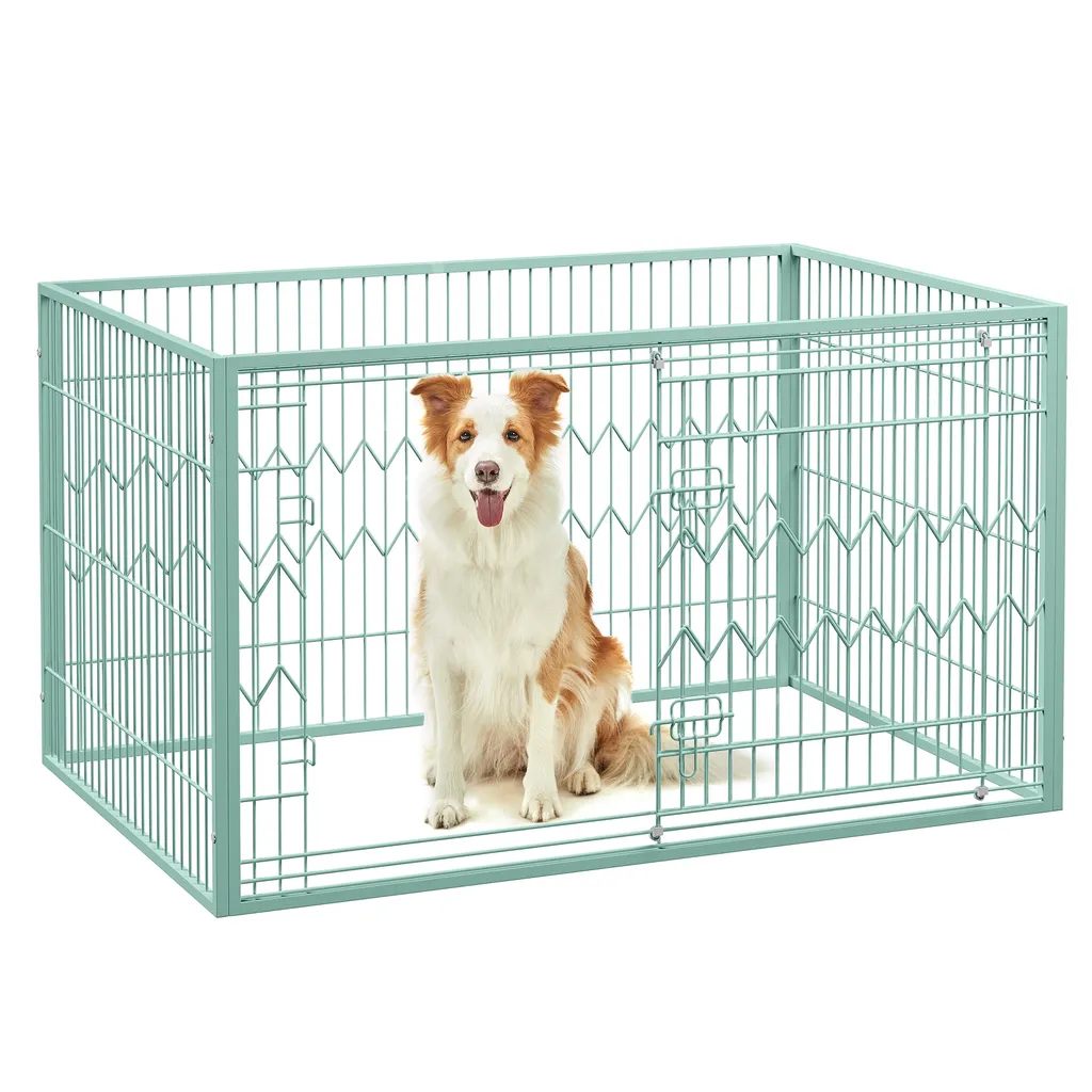 Feandrea Welpenauslauf, Welpenlaufstall 4-teilig, Schiebetür Mit 2 Riegeln, 122 X 80 X 70 Cm, Freilaufgehege Innen, Mintgrün PPK003C01 1 Feandrea Welpenauslauf, Welpenlaufstall 4-teilig, Schiebetür Mit 2 Riegeln, 122 X 80 X 70 Cm, Freilaufgehege Innen, Mintgrün PPK003C01