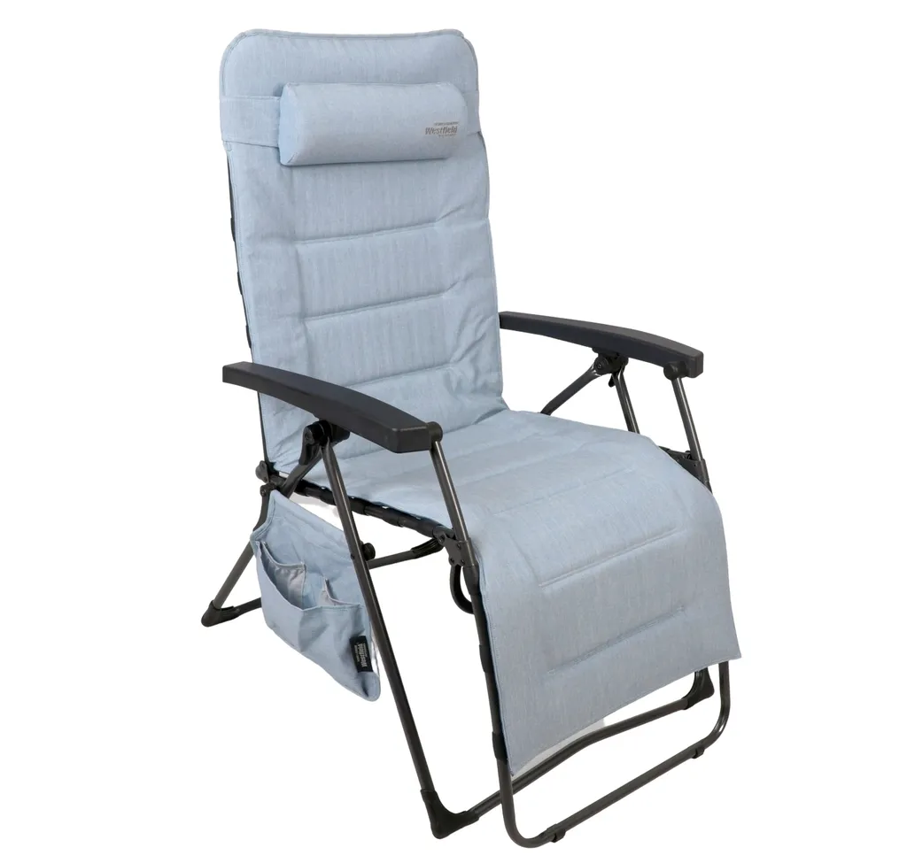 WESTFIELD® Relaxliege XL Hellblau Gepolstert Belastbar Bis 140kg 1 WESTFIELD® Relaxliege XL Hellblau Gepolstert Belastbar Bis 140kg